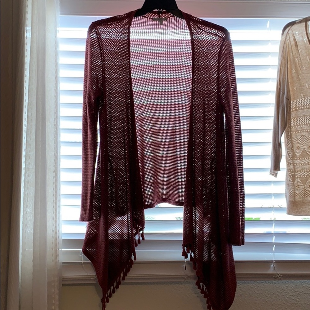 Red See-Through Cardigam